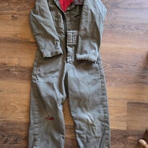 Vintage Green Key Imperial Distressed  Coveralls with Red Accents Size 8